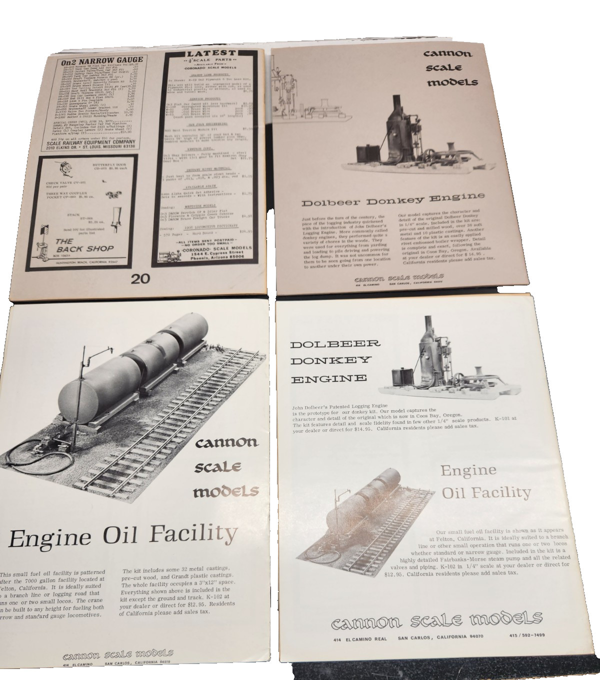 Vintage 4 Issues 1972 (1-4)  Finelines Model Railroad Magazine
