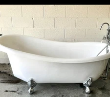 71 " American Bath Factory, Acrylic, chrome clawfoot tub, never used.