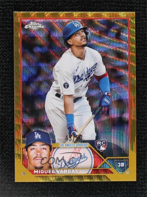 2023 Topps Chrome Gold Wave Refractor 45/50 Miguel Vargas #161 v9t