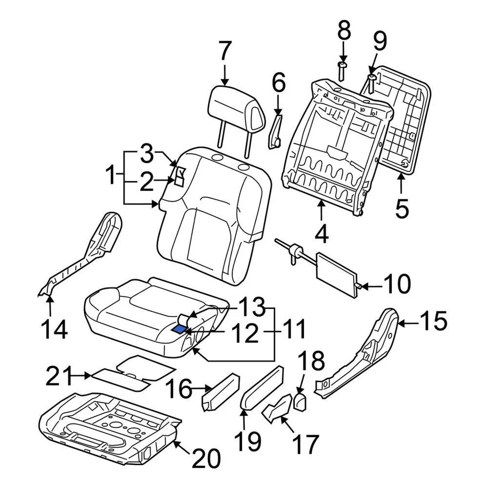 For Nissan Frontier 2005-2021 Nissan 87361EA000 Front Left Seat Cushion Pad Foto 4 de 4