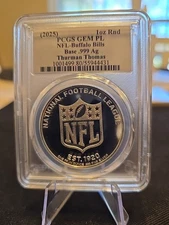 2025 Thurman Thomas Buffalo Bills 1 oz Silver Round PCGS GEM PL NFL
