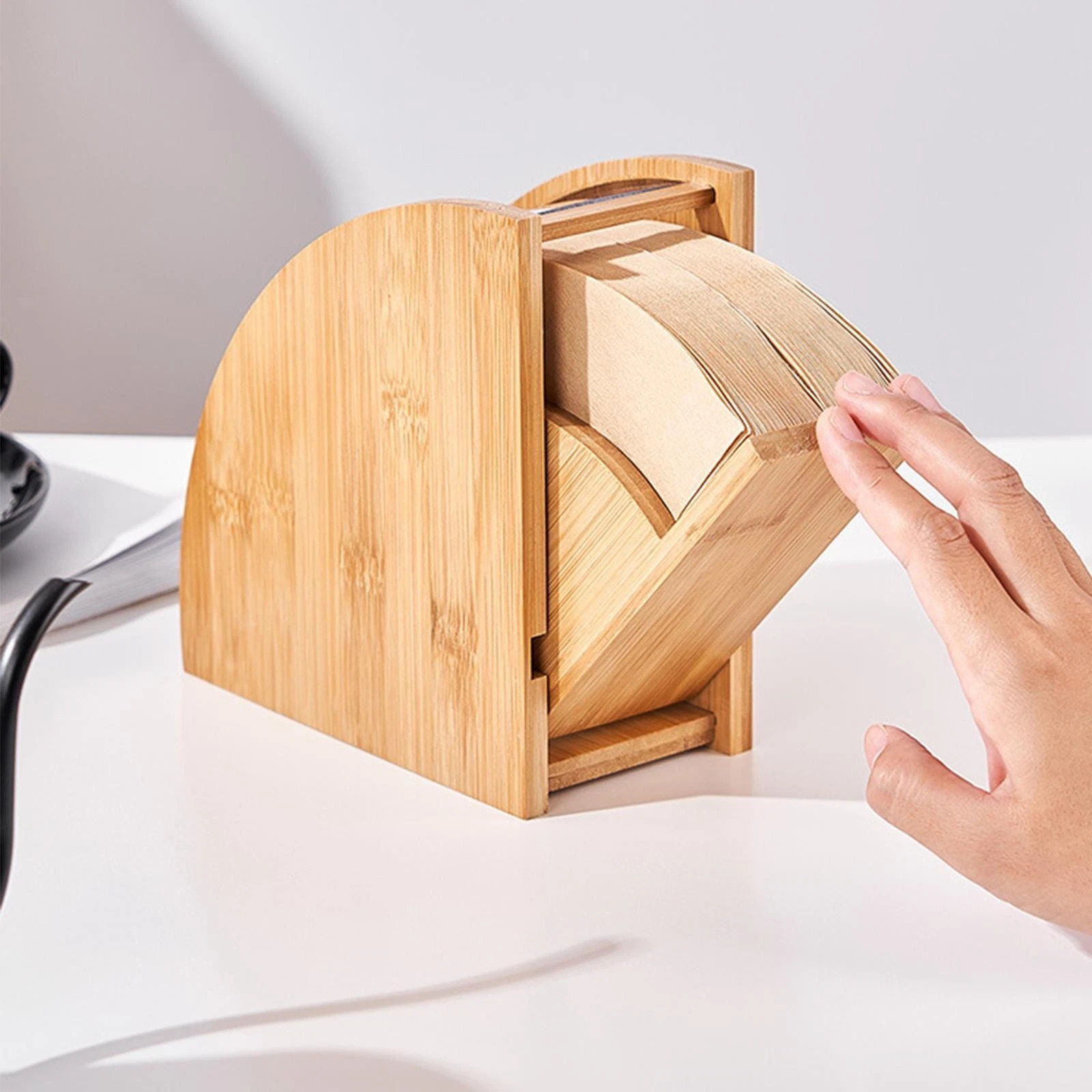 Coffee Filter Holder with Dustproof Cover Coffee Filter Paper Stand for
