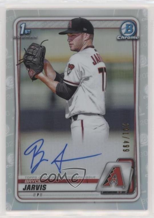 2020 Bowman Draft Chrome Picks Refractor 201/499 Bryce Jarvis #CDA-BJA Auto 3ir