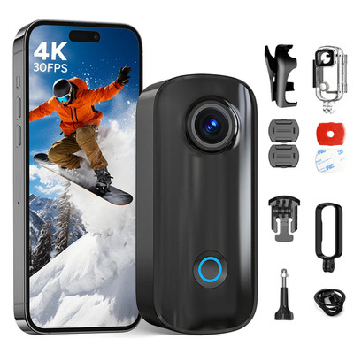 SJCAM C100+ Action Kamera 4K WiFi Helmkamera Mini Bodycam 30M Wasserdicht