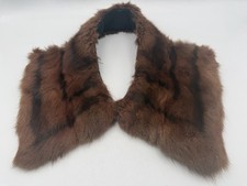 Vintage Genuine Mink Fur Collar Stole Brown Capelet Old Hollywood Glam Bridal