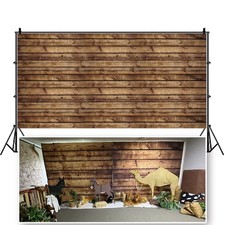20x10ft Seamless Wood Backdrops for Photography Rustic Grunge Worn Brown Wood...