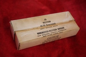 Vintage Empty WINCHESTER-WESTERN Ammo Box .45-70 Brass Cas Cartridge Ammunition