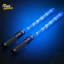 2 Pieces Blue Traffic Wand, 21 Inch Signal Traffic Safety Baton Multifunction 