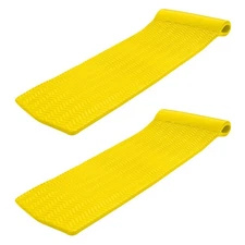 TRC Recreation Serenity 70 Inch Foam Raft Lounger Pool Float, Yellow (2 Pack)