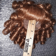 size 10-11 Playhouse doll curly brown hair wig acrylic VINTAGE VTG