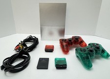Sony PlayStation 2 Slim Silver SCPH-90001 Console Wireless Controllers Bundle