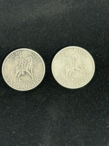 2 Hi-Yo Silver! Lone Ranger Cowboy silver-colored Tokens Vintage Rare ...