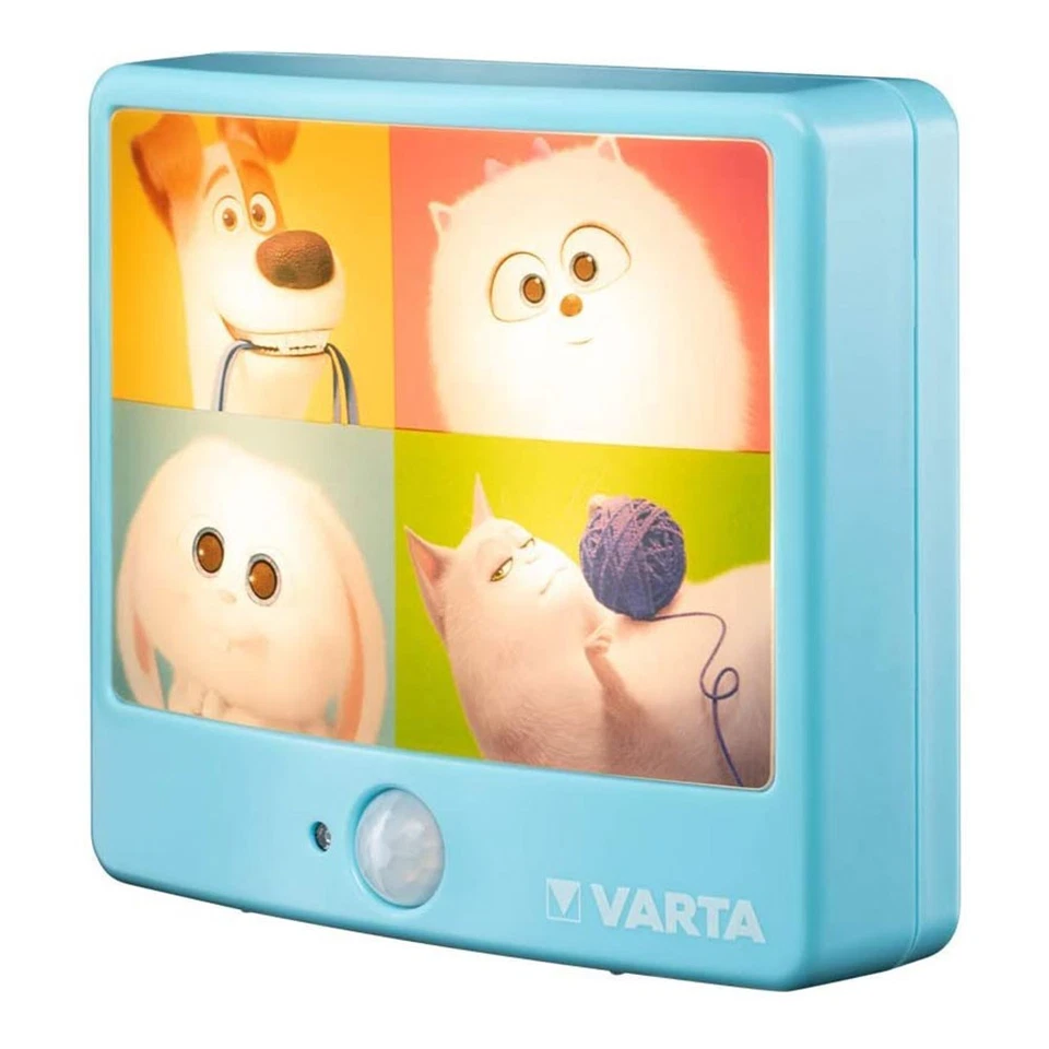 Varta Lámpara Nocturna LED Life of Pets 2 Azul con Sensor Movimiento, 3 x AAA - Imagen 2 de 3
