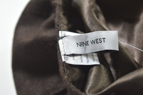 NINE WEST Women's Newsboy Brown Wool Cap with Logo Hat - Picture 5 of 12