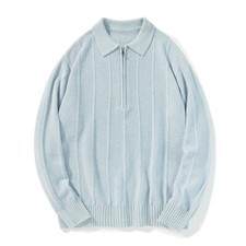 Men Autumn Winter New Casual Lapel Waffle Fashion Zipper Knit Sweater Outwear