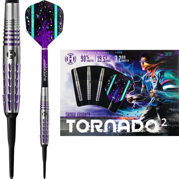 Harrows Tornado 2 Soft Tip Darts 90% Tungsten 19.5g w/ FREE