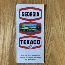 Texaco Map Georgia Atlanta Columbus Augusta Macon 1969 Gas Oil Advertising
