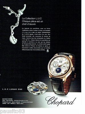 REKLAME WERBUNG 106 2014 Chopard Uhr L.U.C Lunar One