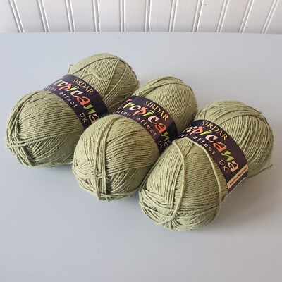 Lot of Green SIRDAR TROPICANA COTTON EFFECT DK Yarn