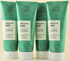 QTY 4 - Bath  Body Works BREATHE DEEP EUCALYPTUS LAVENDER Body Cream Lotion 8z