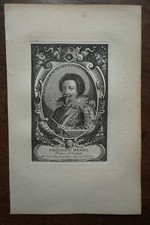 FREDERIC HENRY PRINCE D'ORANGE . PORTRAIT. ORIGINAL ENGRAVING. 1760