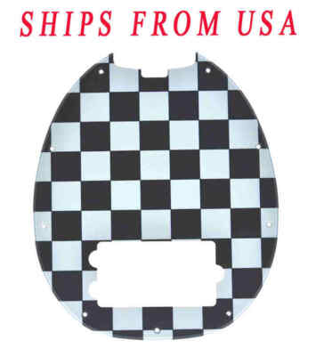 KAISH Bass Pickguard for Music Man 4 String Stingray Bass Black/White Grid