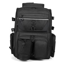 Fishing Tackle Backpack With Rod Holders, 40L Black 4 Tackle Boxes Not Included
