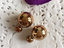 Fashion Metallic Color Double Side Front and Back Post Ear Studs Earring + Box