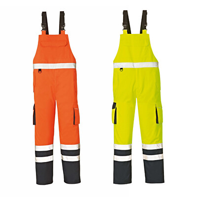 4PROTECT  Warnschutz-Latzhose CHICAGO Warnschutzkleidung Warnschutz Workwear