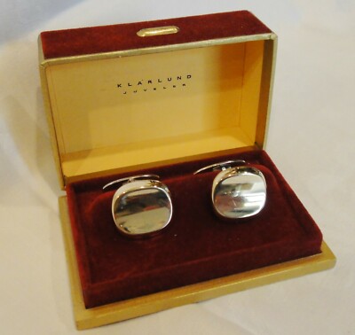Bernard Hertz DANISH Modernist Sterling Silver Cufflinks Original Retailor Box