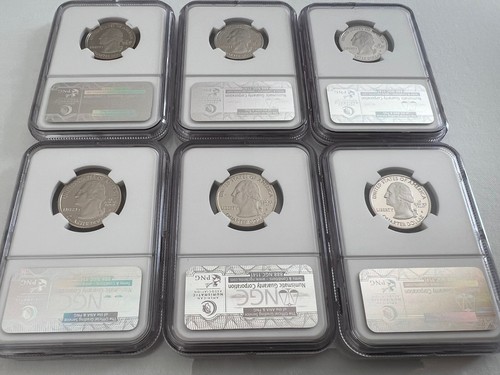 2009-S CLAD 6-COIN DC & TERRITORIAL QUARTER SET NGC PF70 U.C. "NGC VALUE $186" - Picture 3 of 4