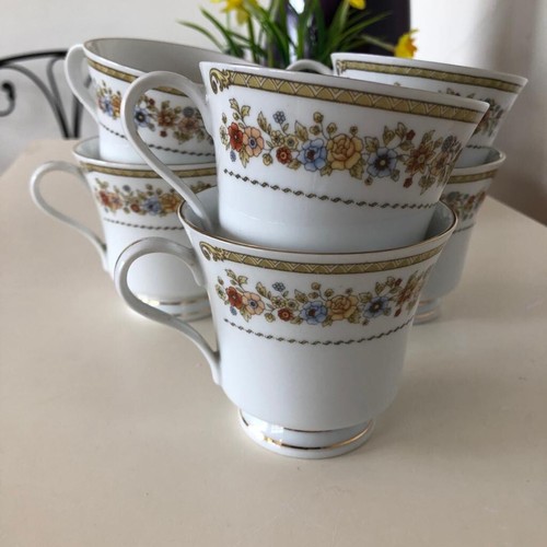 Set of 6 Vintage Cups Saucers Liling Fine China by Yung Shen Used Good Con - Picture 4 of 12