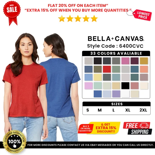 Bella + Canvas 6400CVC Women's Relaxed Heather CVC Comfortable T-Shirt