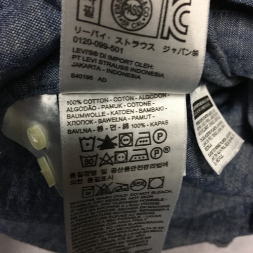 Levis Herren Chambray Langarm Hemd Gr. XL Knopfleiste Tasche leichte Baumwolle - Bild 13 von 15