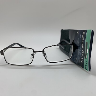  Foster Grant KNOX  +1.50 GUN METAL GRAY   Reading Glasses READERS