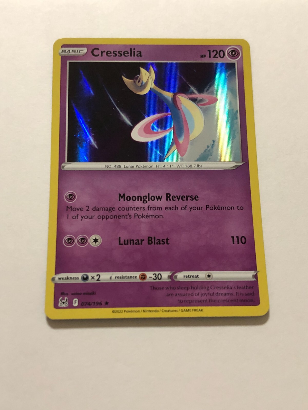 Pokemon Card Lost Origin Holographic Cresselia 074/196 NM | eBay