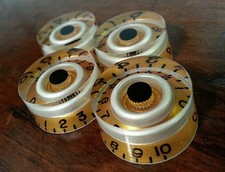 4 Guitar CTS Split shaft speed volume / tone knobs. Gold/Pearl white/Black.. JAT