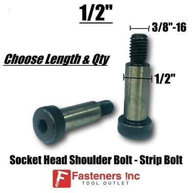 BRIGHTON BEST 1/2" Shoulder Bolts Socket Head Cap Screw Strip Allen Stripper (3/8-16 Thread)