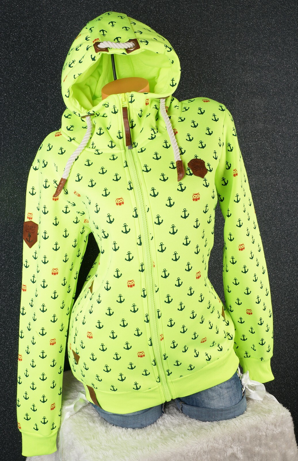 Damen Hoodie Mit Oktoberfest Print - Überschnittene Schultern, Gefüttert