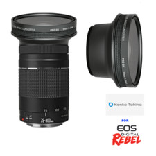 HD WIDE ANGLE CONVERSION LENS FOR Canon EF 75-300mm f/4-5.6 III Lens EOS Rebel