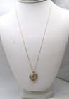 10K Yellow Gold 32 Diamond Baguette Heart Pendant Necklace 20" — photo 3