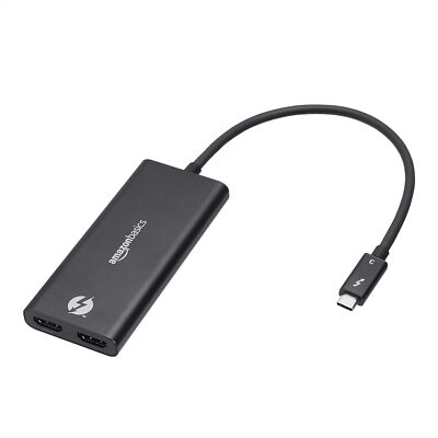 Amazon Basics Thunderbolt 3 Dual Output Adapter HDMI Certified 4k 60hz