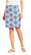    TALBOTS WOMEN'S GEO-DAISIES STRETCH COTTON CANVAS SKIRT   