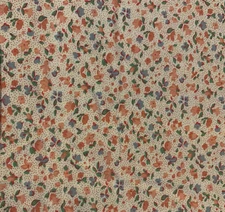Vintage Tiny Floral Print Fabric From Peter Pan Fabrics Peach Green Blue 2 Yards