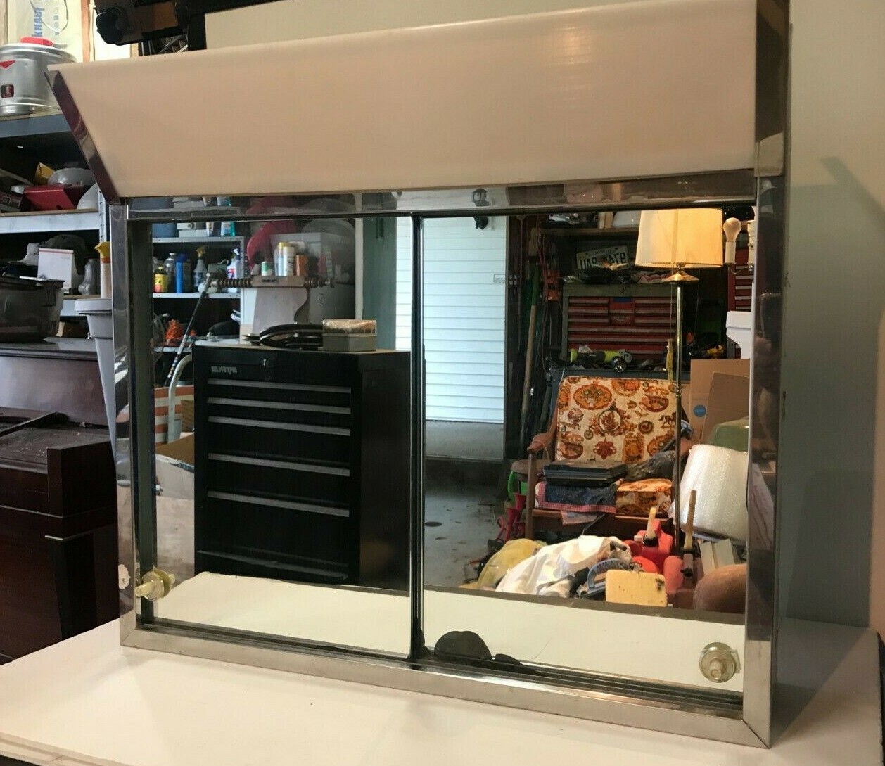 Vintage Medicine Metal Cabinet Mirror Bathroom W Outlet For Sale Online