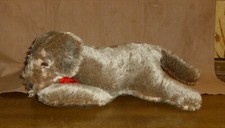 Steiff Hund, Floppy Raudi, liegend, Mohair,5637/28,K/F/S guter Zustand