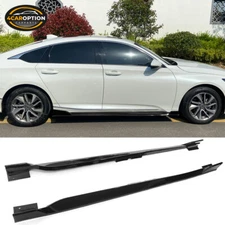 Fit 18-22 Honda Accord Side Skirt Rocker Panel Extension Lip 4PCS PP Gloss Black