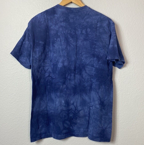 The Mountain Christmas Cat Shirt Men Medium Adult Blue Tie Dye Kitty Santa Claus - Picture 2 of 4