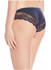 Maidenform Comfort Devotion Lace Back Tanga Panty - Blue Dot - Size 5 - New