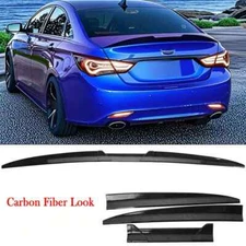 For Hyundai Sonata Sedan 2000-2023 Car Rear Trunk Spoiler Wing Lip Carbon Look